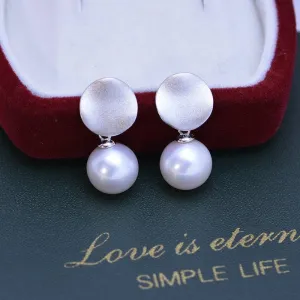 10-11mm Freshwater Pearl & Coin Earrings