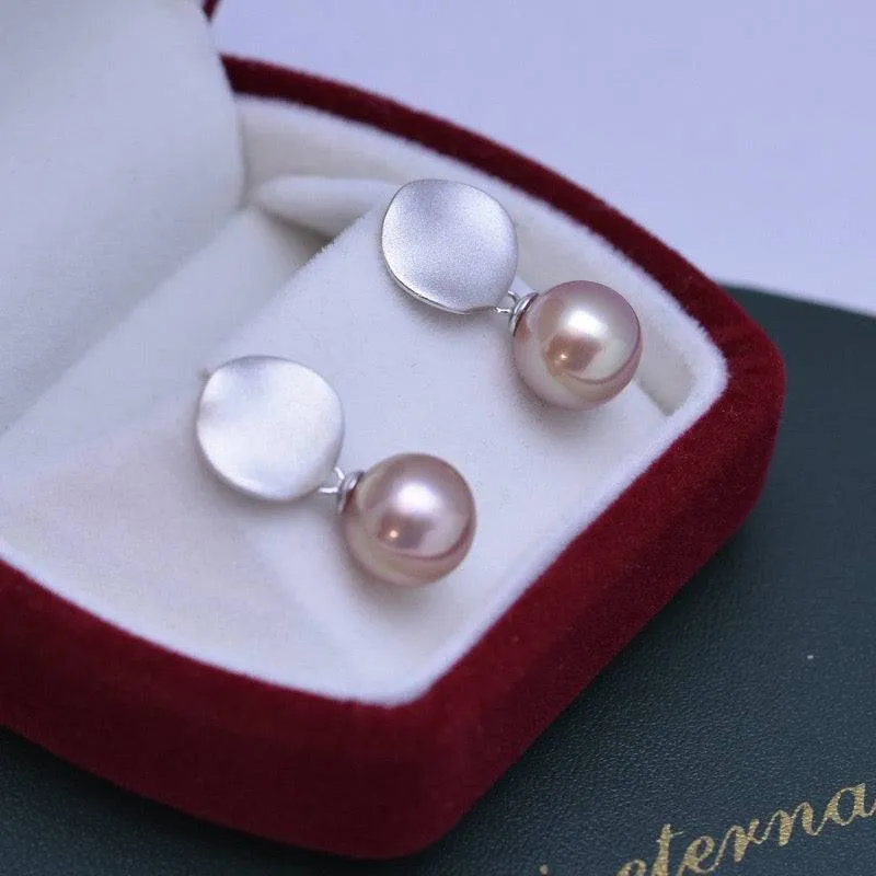 10-11mm Freshwater Pearl & Coin Earrings