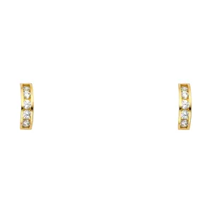 14K Gold CZ Stud Earrings