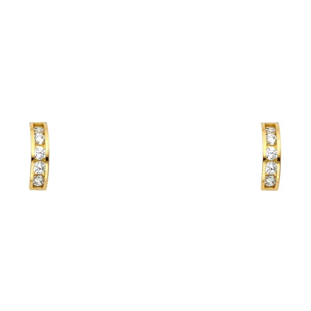 14K Gold CZ Stud Earrings