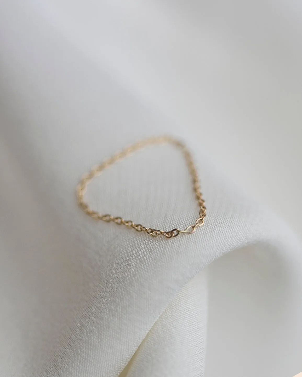 14k Super Dainty Chain Ring