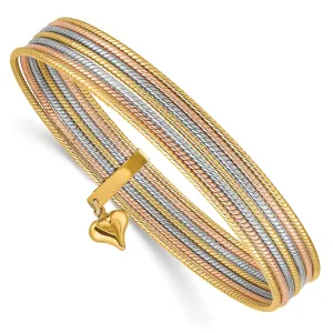 14k Tri-color Gold 7 Bangles