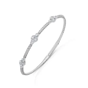 14KY Flex Bangle with Oval Diamond Stations