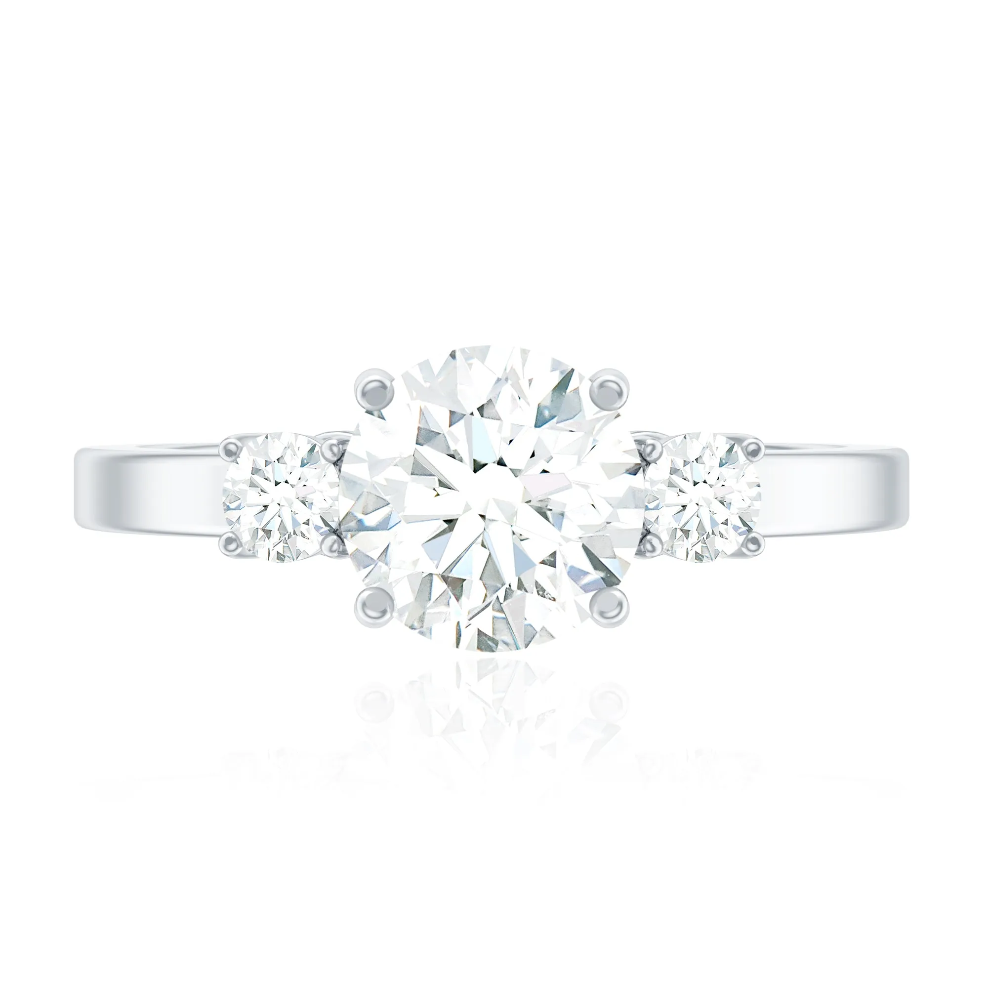 1.50 CT Simple Moissanite Round Cut Solitaire Ring