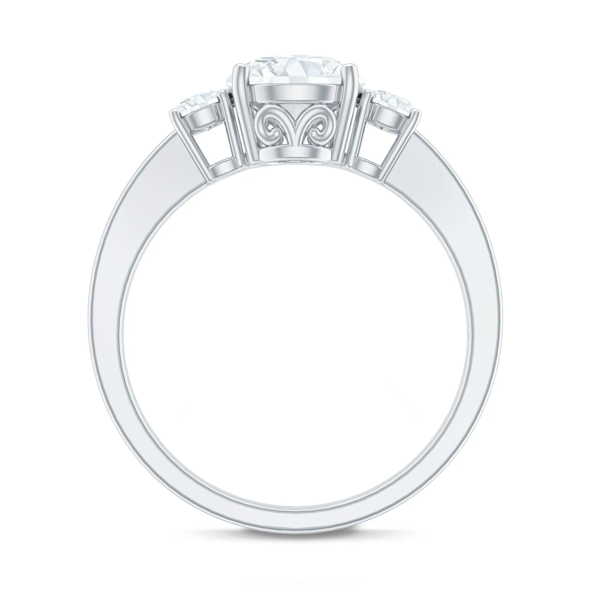 1.50 CT Simple Moissanite Round Cut Solitaire Ring