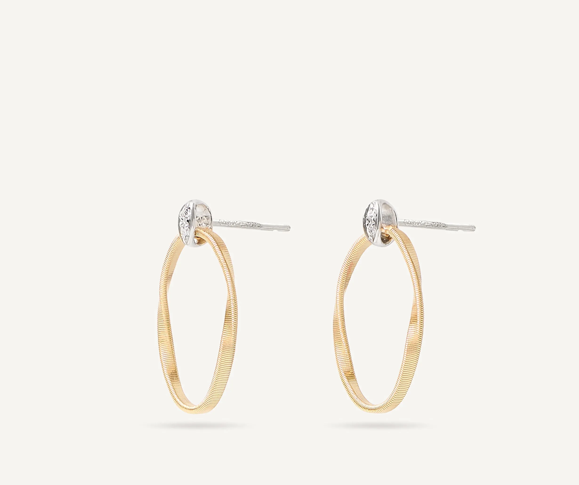 18K Yellow Gold and Diamond Link Studs