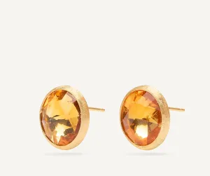 18K Yellow Gold Citrine Medium Stud Earrings