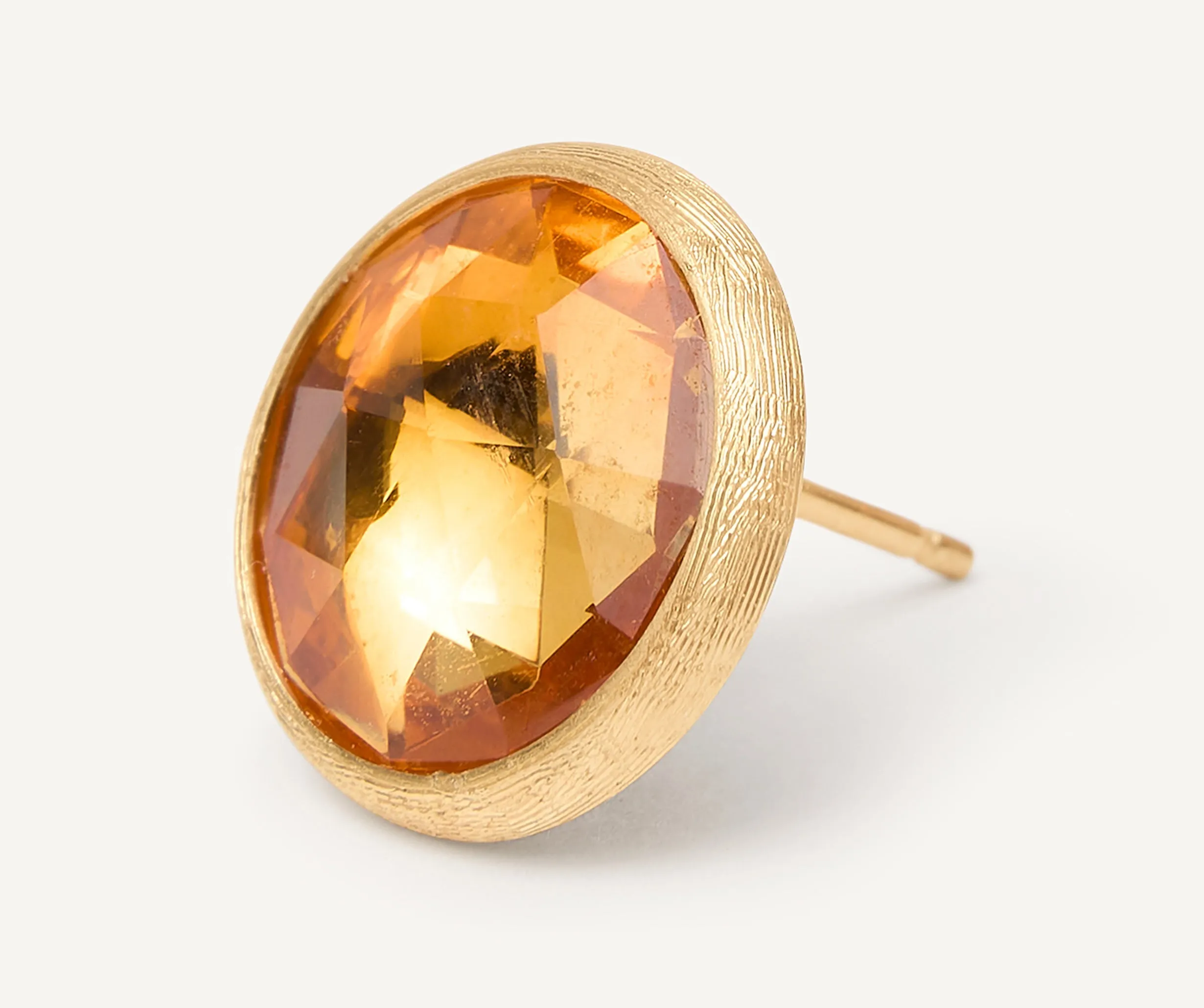 18K Yellow Gold Citrine Medium Stud Earrings