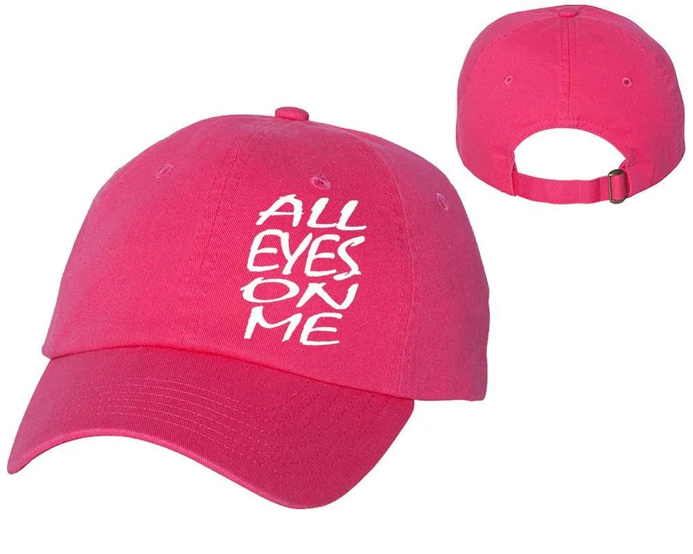 All Eyes On Me Custom 100% Cotton Baseball Cap – Unisex Heat Transfer Cap with Adjustable Fit | Personalized Options | USA-Made