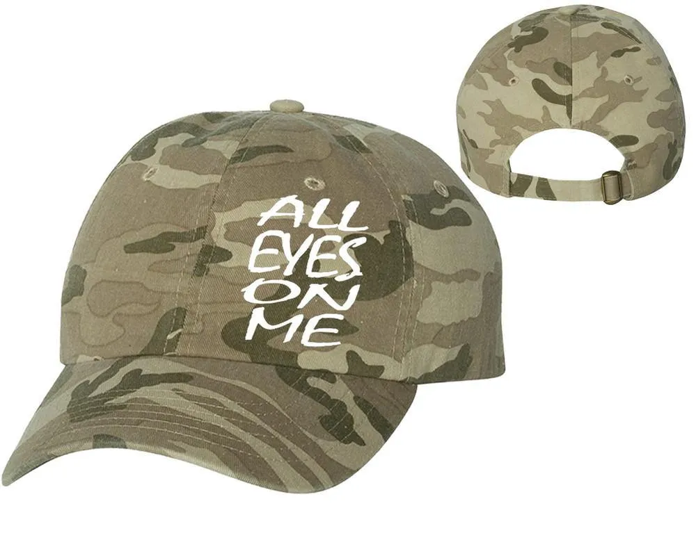 All Eyes On Me Custom 100% Cotton Baseball Cap – Unisex Heat Transfer Cap with Adjustable Fit | Personalized Options | USA-Made