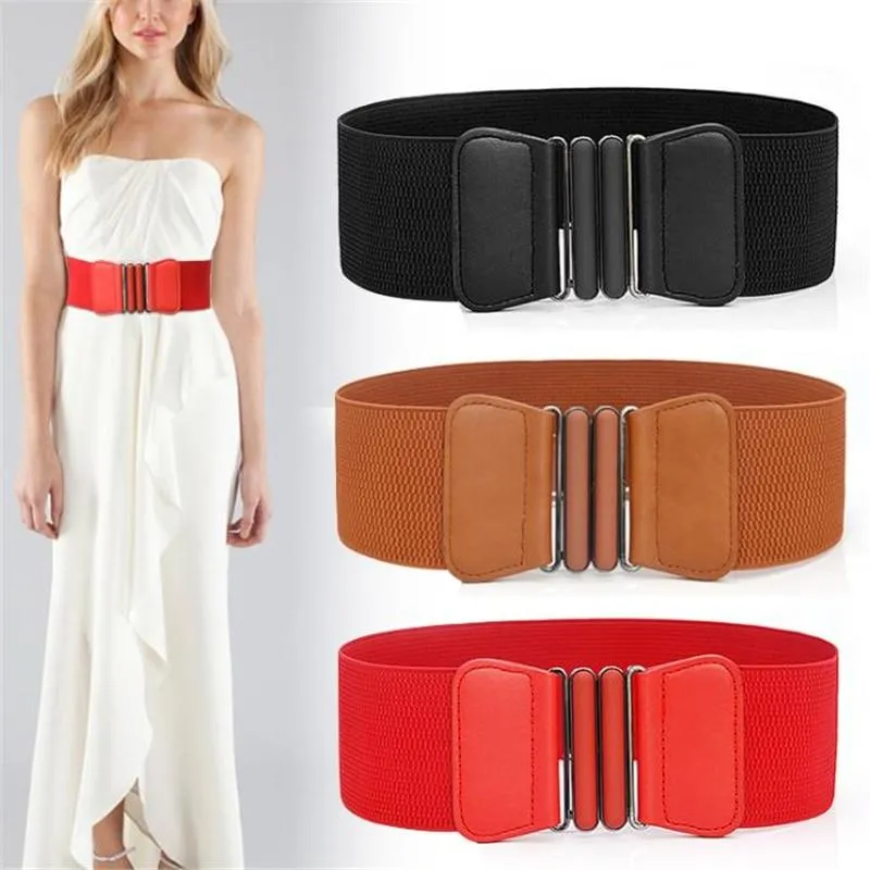 Arimonz Solid Stretch Elastic Wide Waist Belts For Women