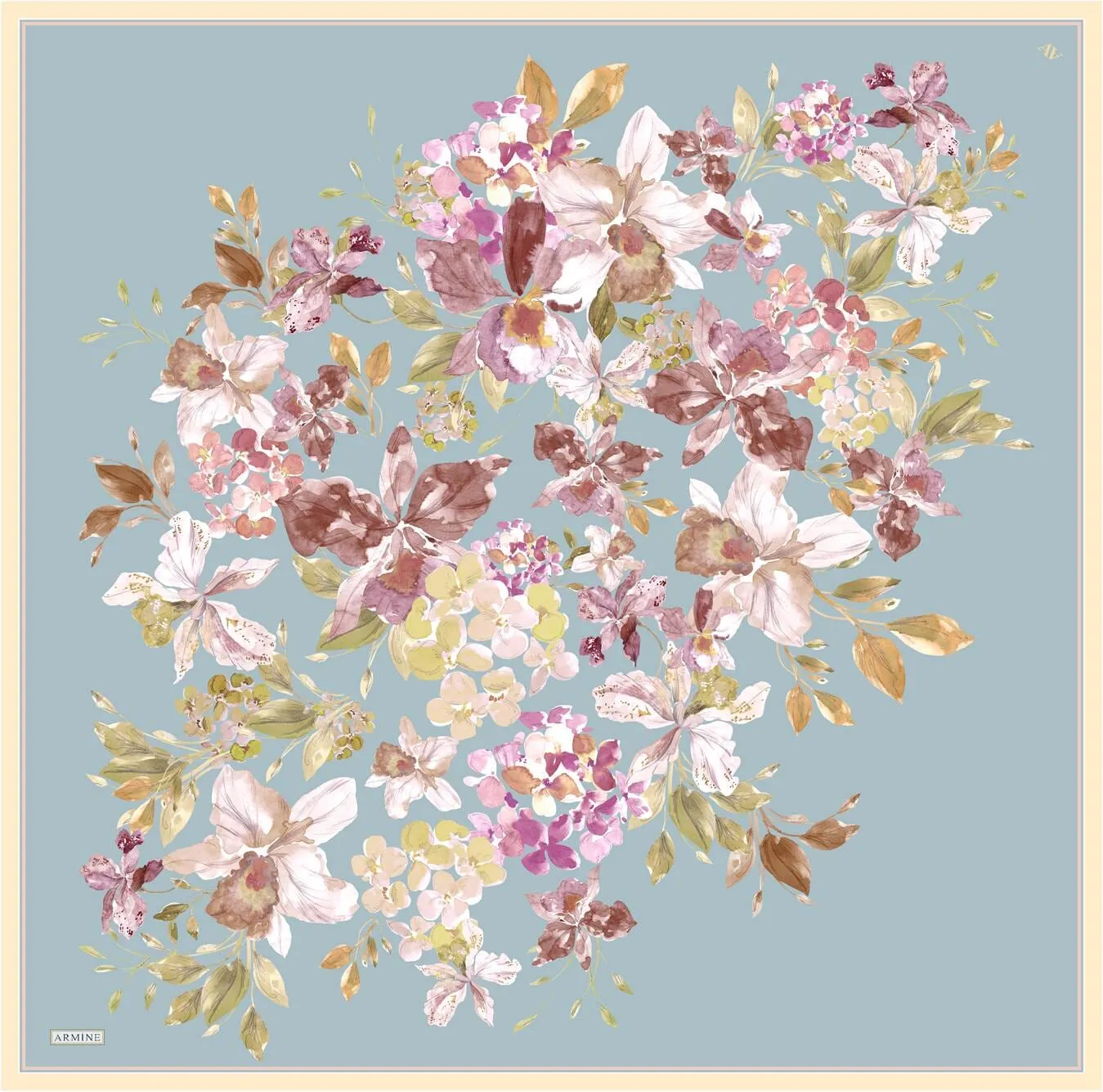 Armine Fior Floral Silk Scarf #53