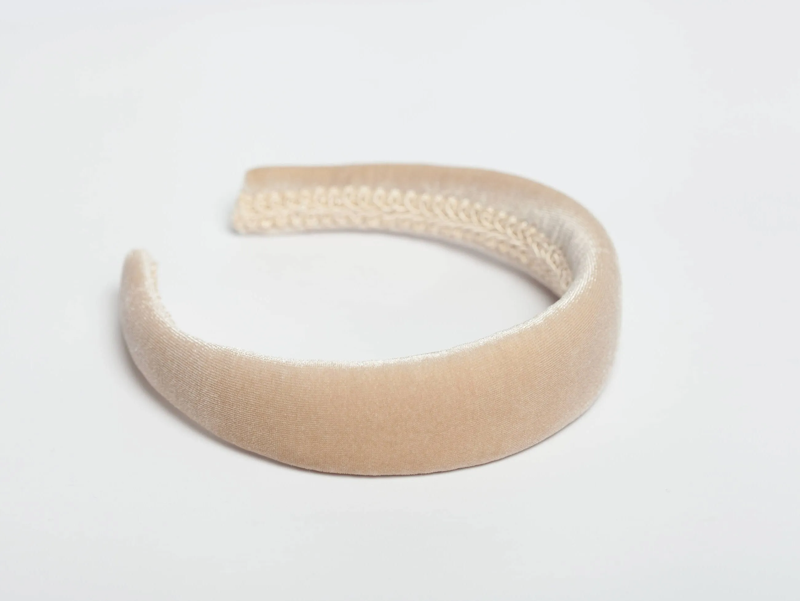 Beige Velvet headband women Padded headband Beige headband Velvet headband