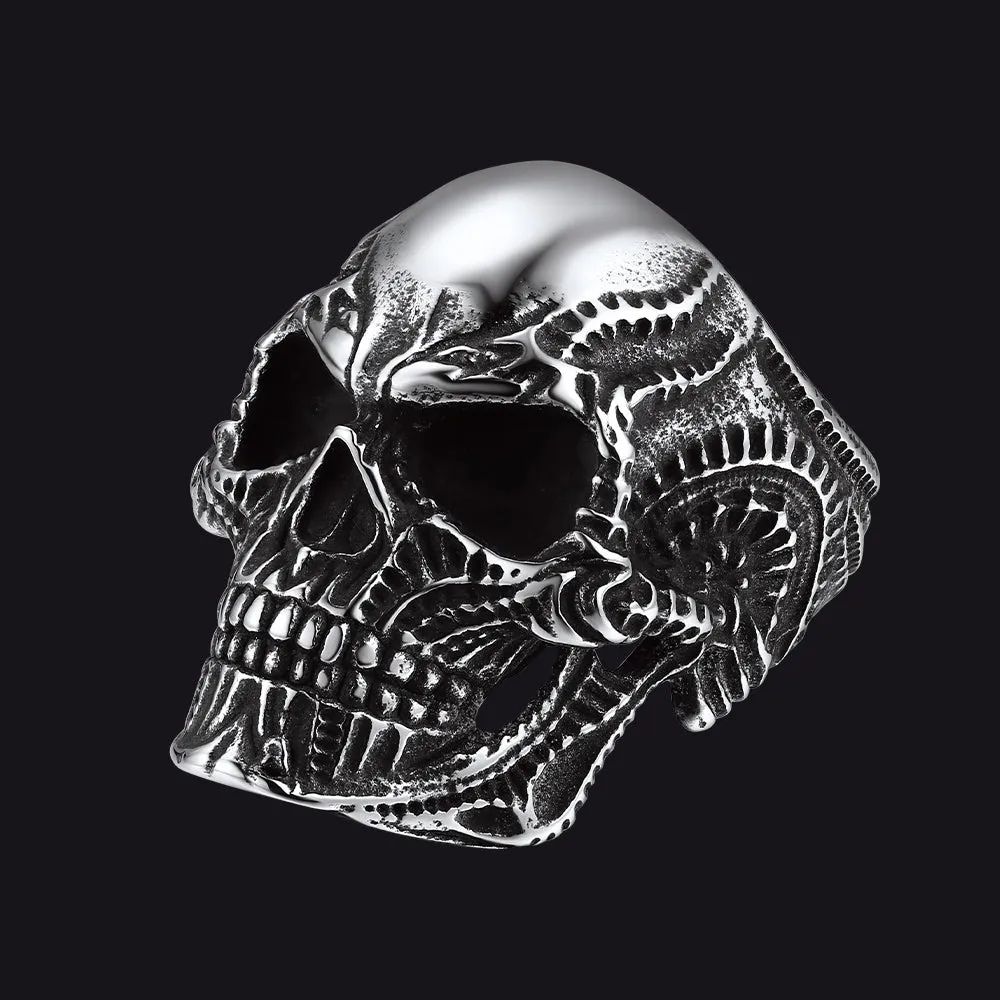 Biker Gothic Skull Ring for Men in Stainless Steel