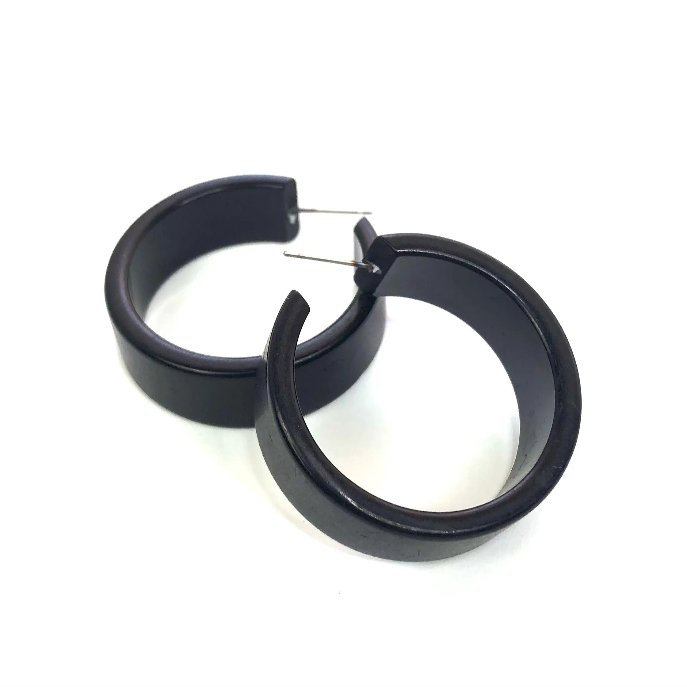 Black Bold Joan Hoop Earrings