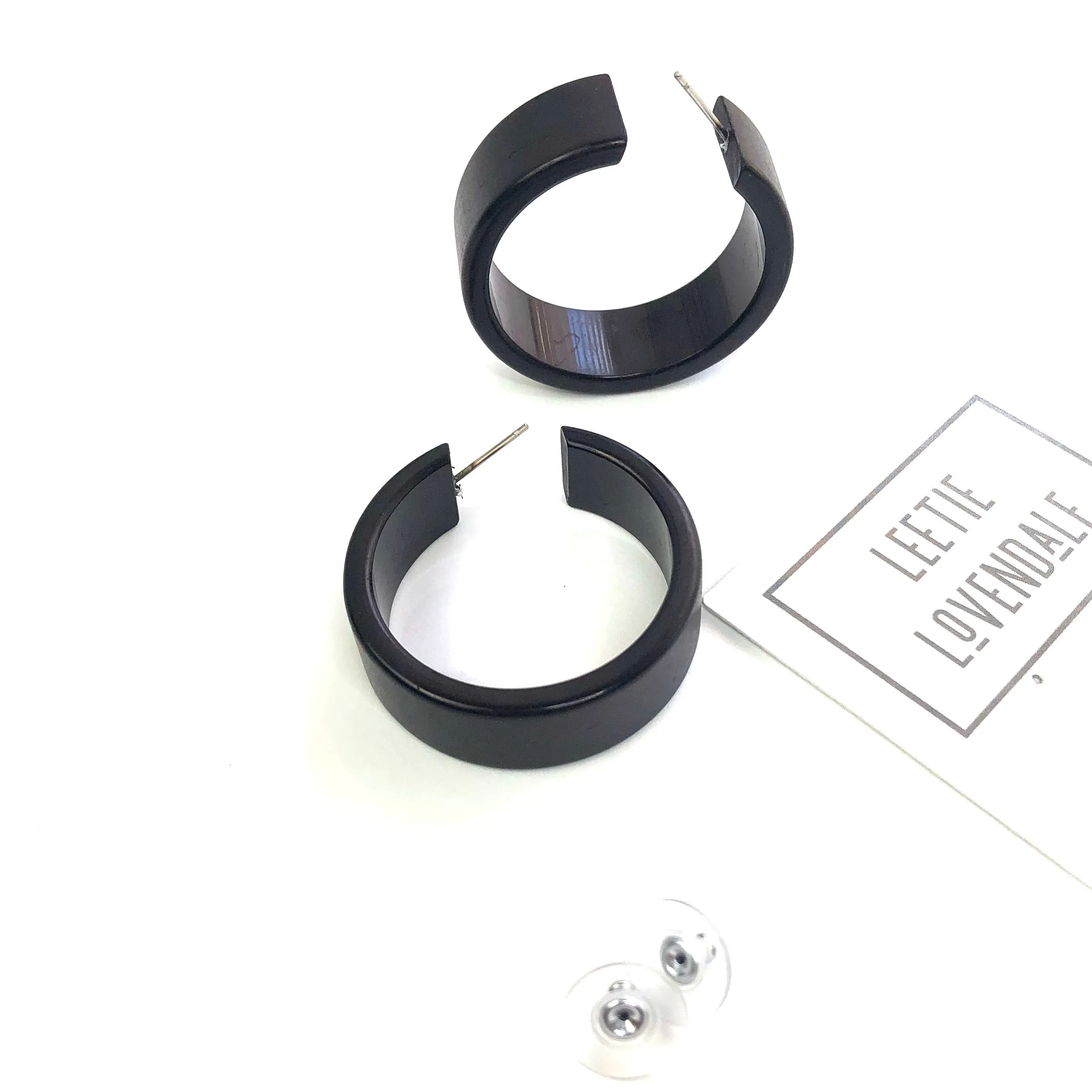 Black Bold Joan Hoop Earrings