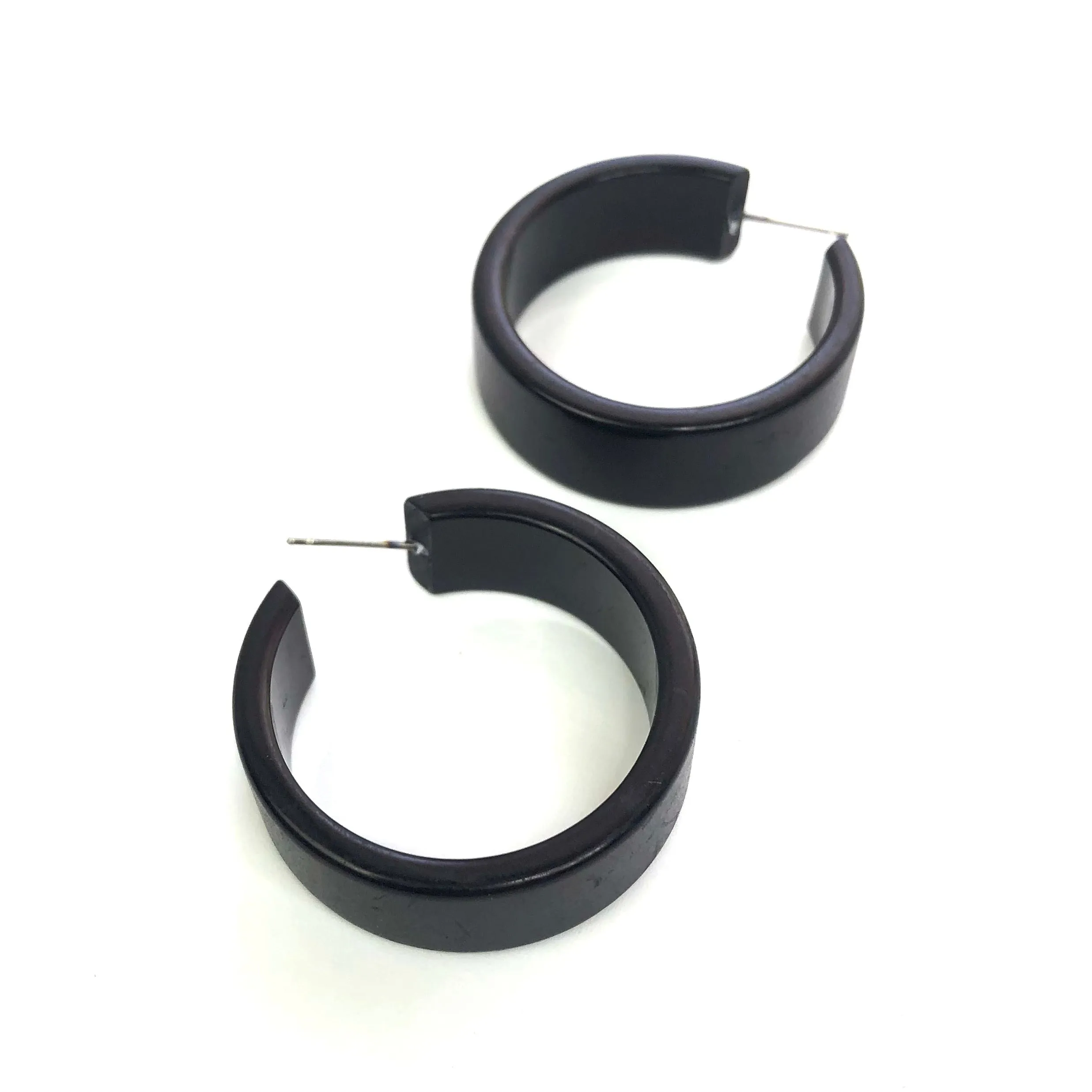 Black Bold Joan Hoop Earrings