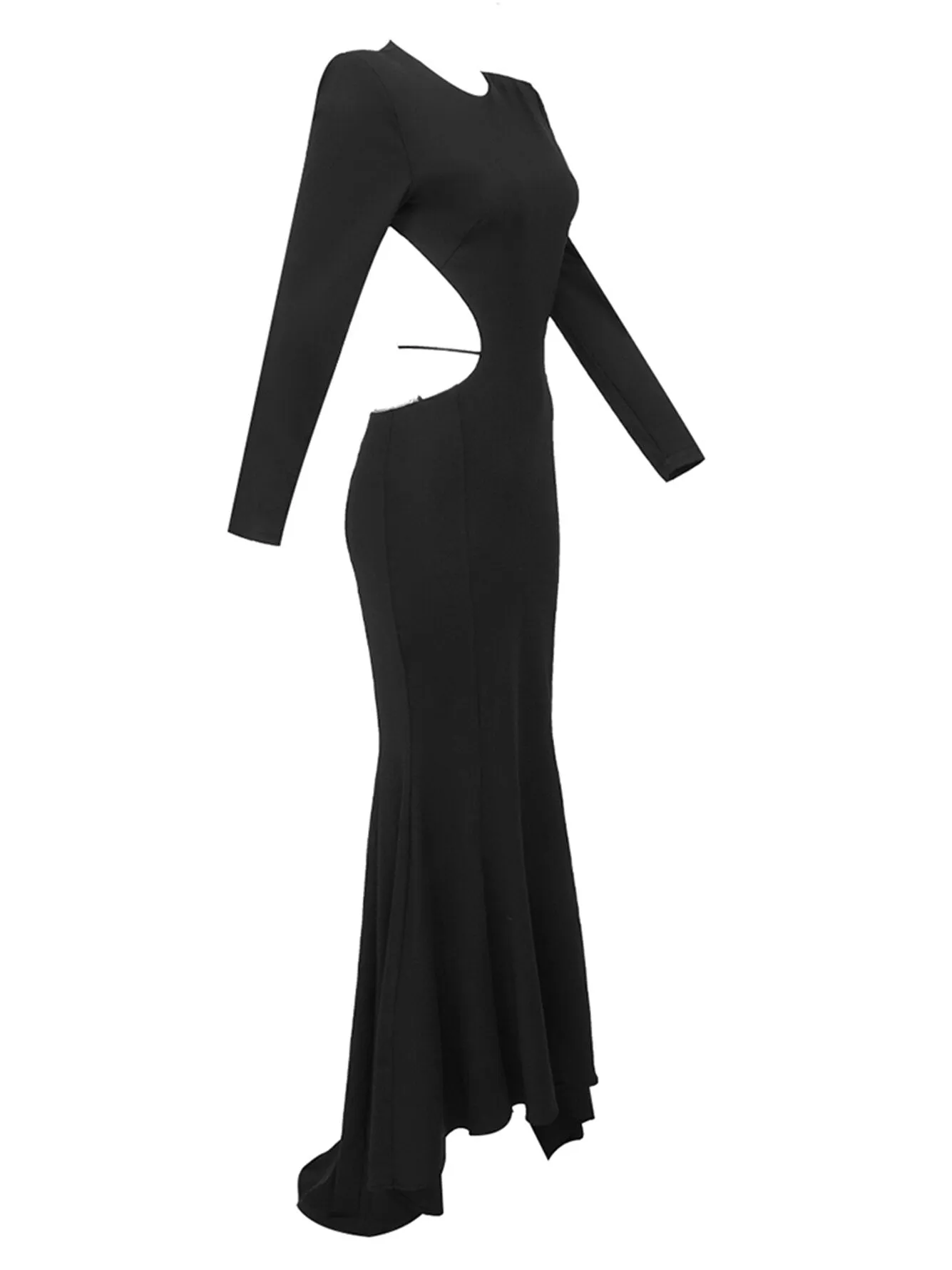 Black Open Back Maxi Dress