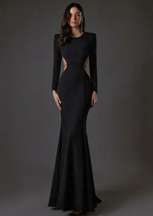 Black Open Back Maxi Dress