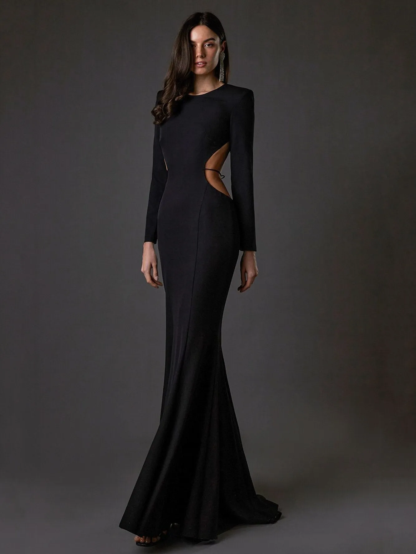 Black Open Back Maxi Dress