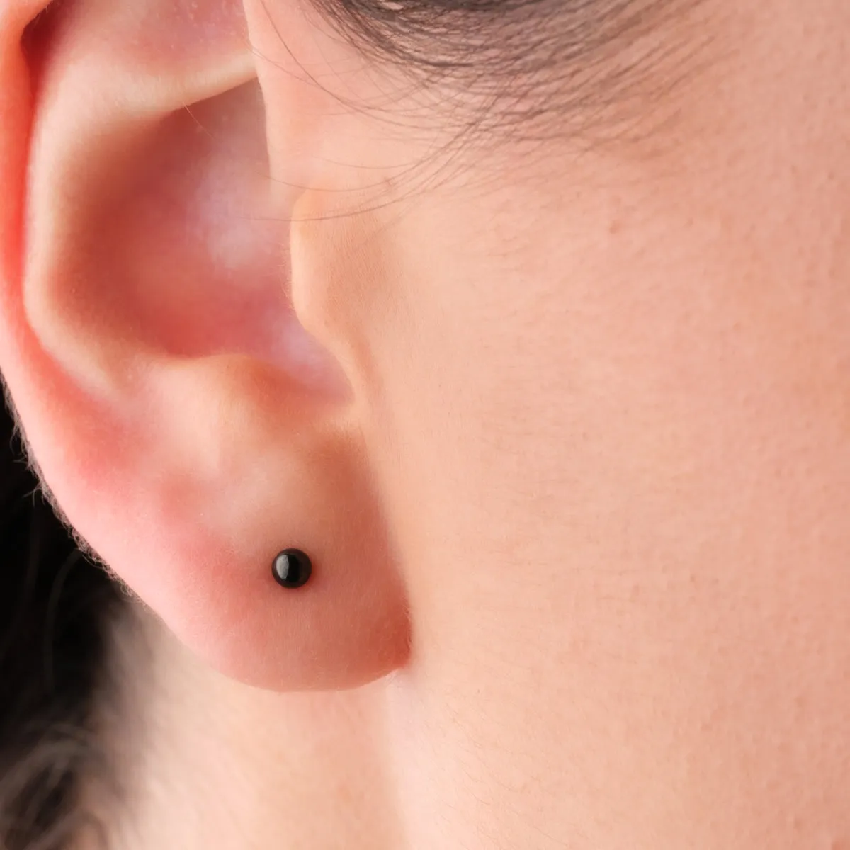 Black Titanium Ball Stud Earrings