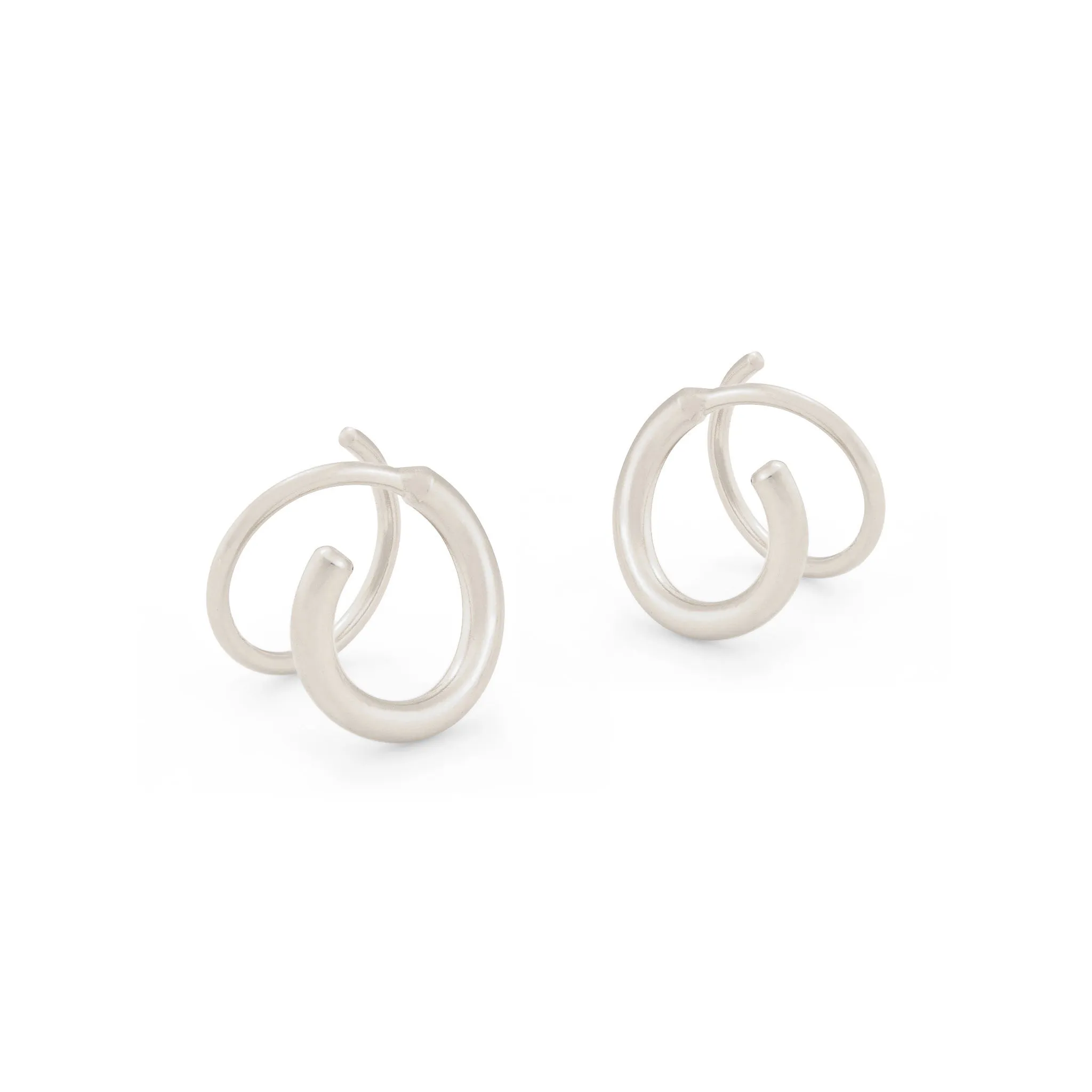 Bold Nautilus Hoops - Silver