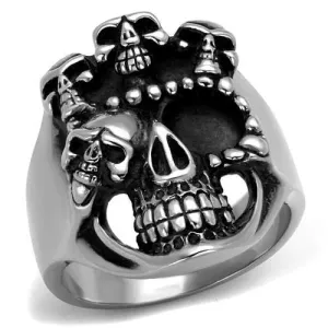 Bold Skull Crown Stainless Steel Ring