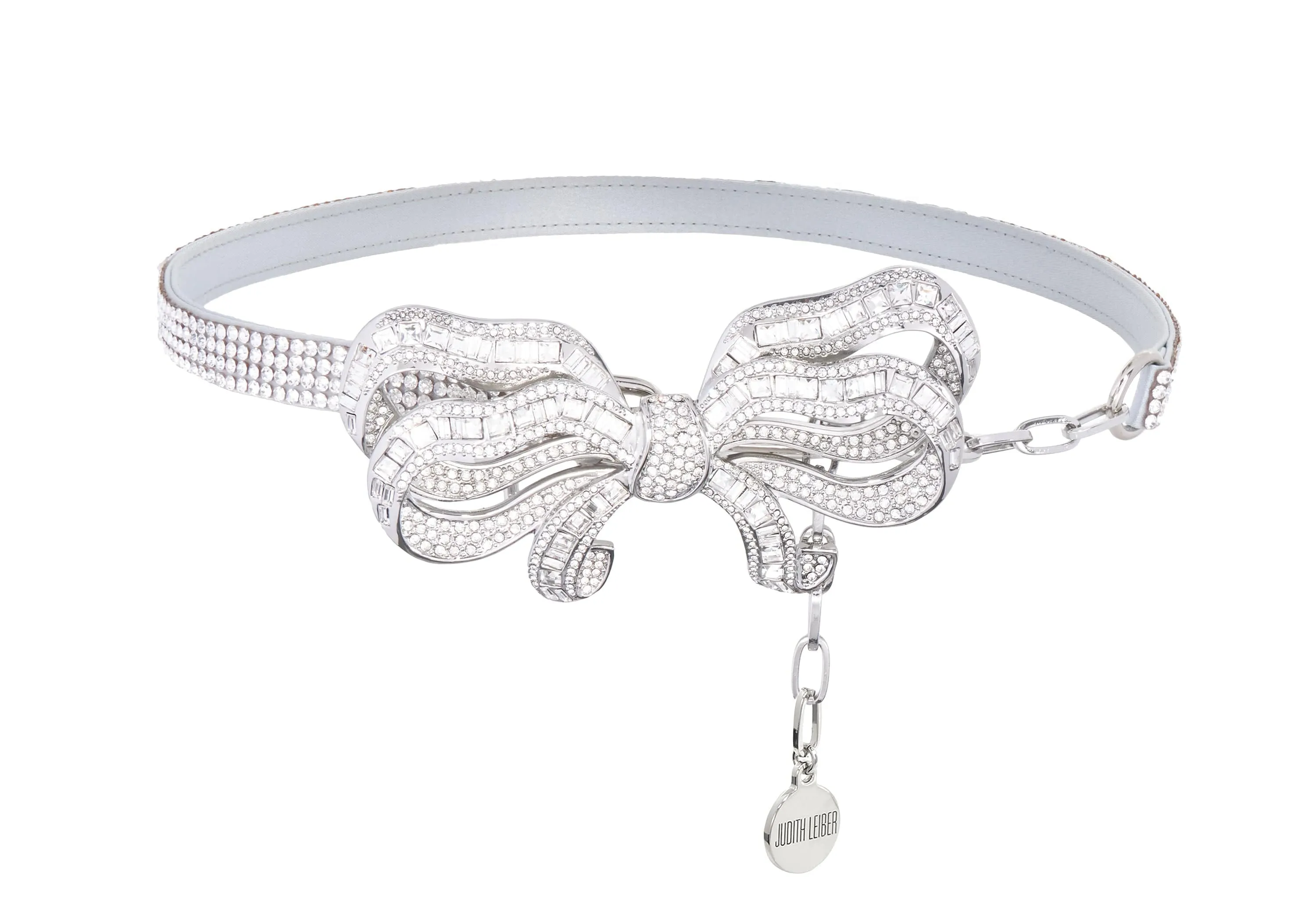 Bow Baguette Belt Silver