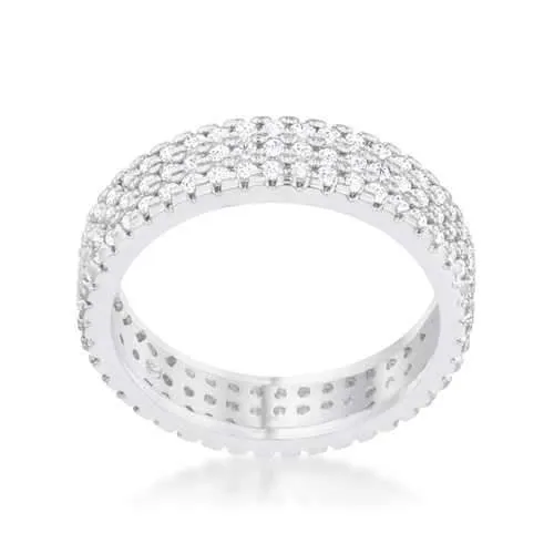 Chare 1.3ct CZ Rhodium Classic Band Ring