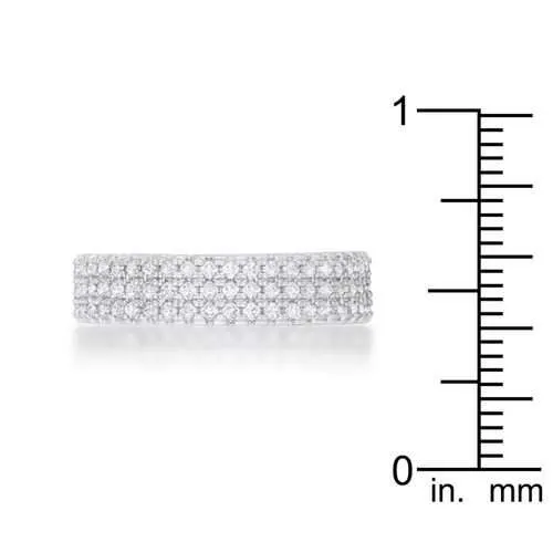 Chare 1.3ct CZ Rhodium Classic Band Ring