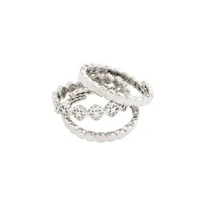 Cherished Three Stacked Fine Silver EOL Adjustable Rings