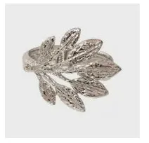 Chunky Silver Metal Leaf Cuff