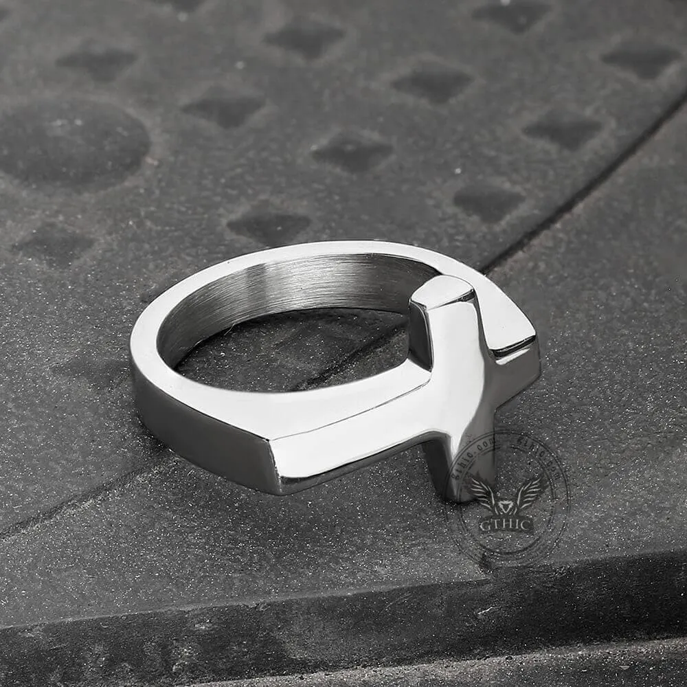 Classic Sideways Cross Stainless Steel Ring