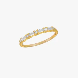 Cluster Baguette Ring Gold