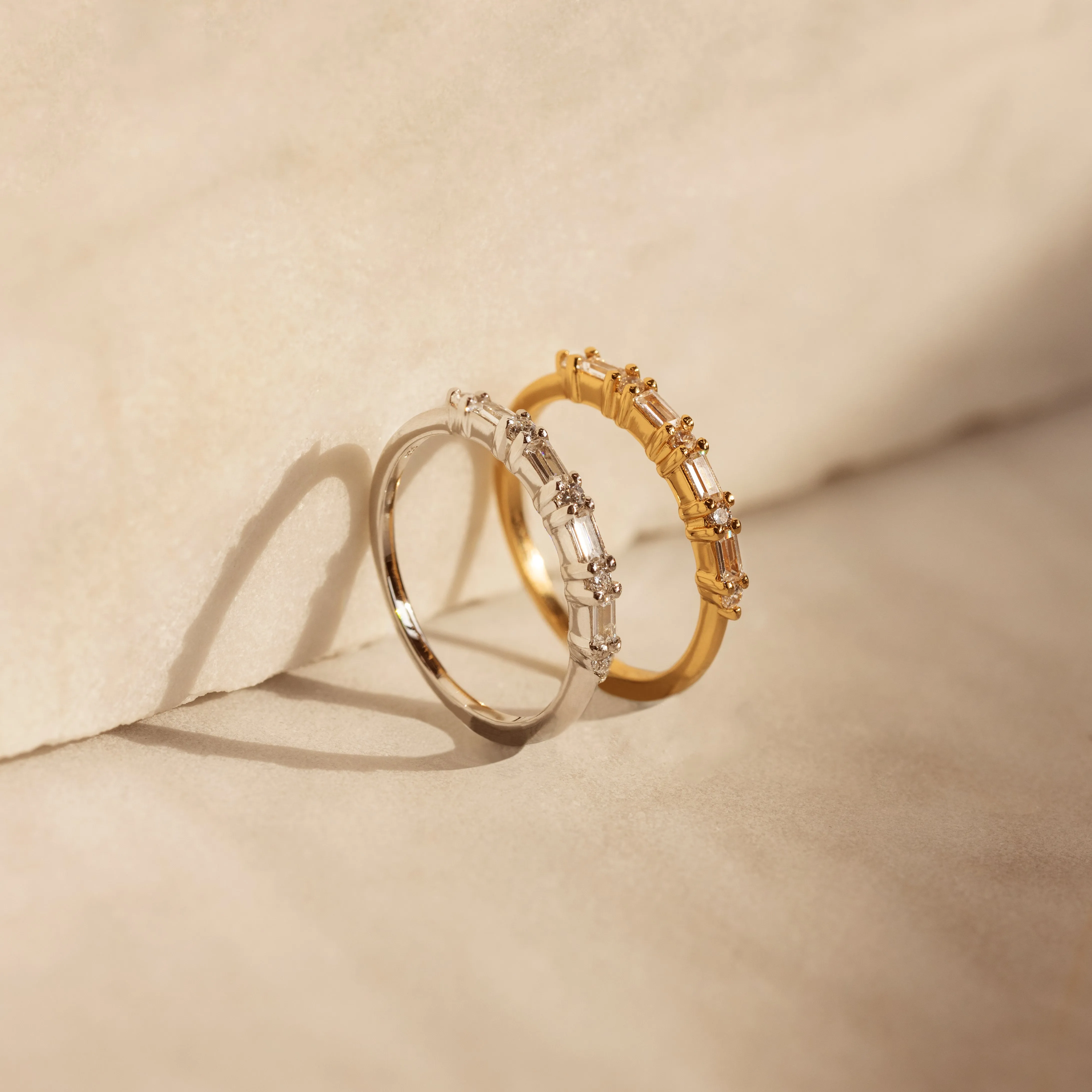 Cluster Baguette Ring Gold