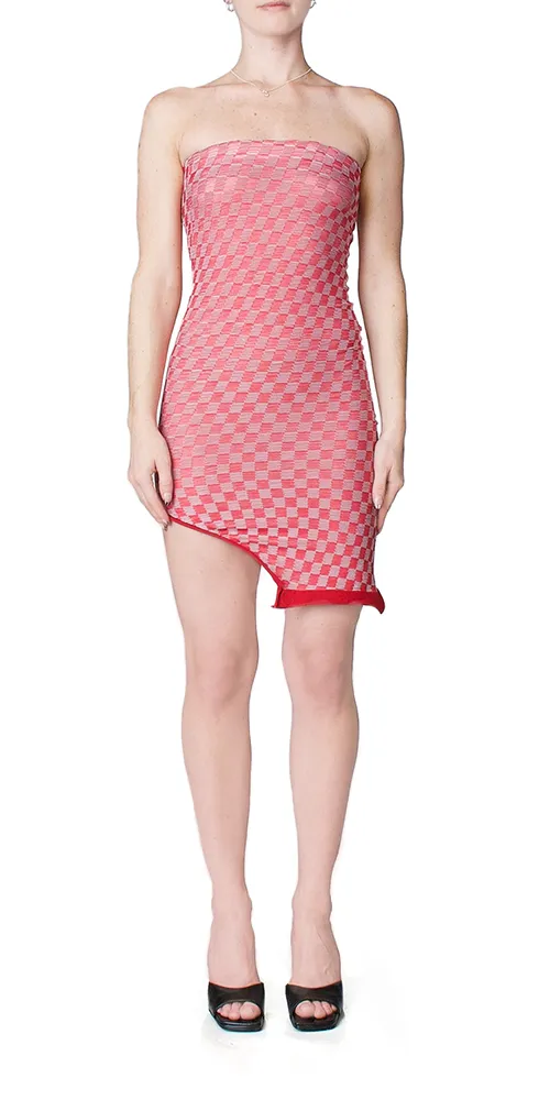 Convertible Jacquard Check Dress/Top