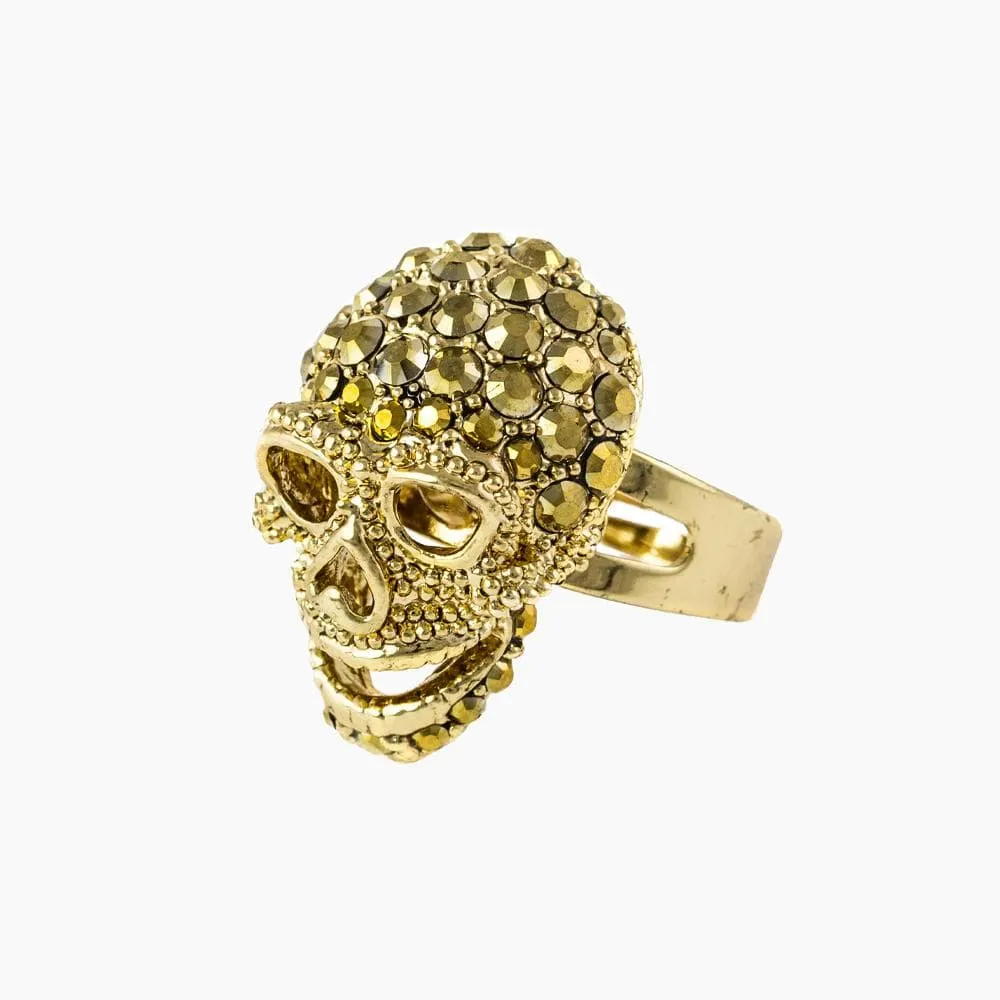 Crystal Skull Adjustable Ring