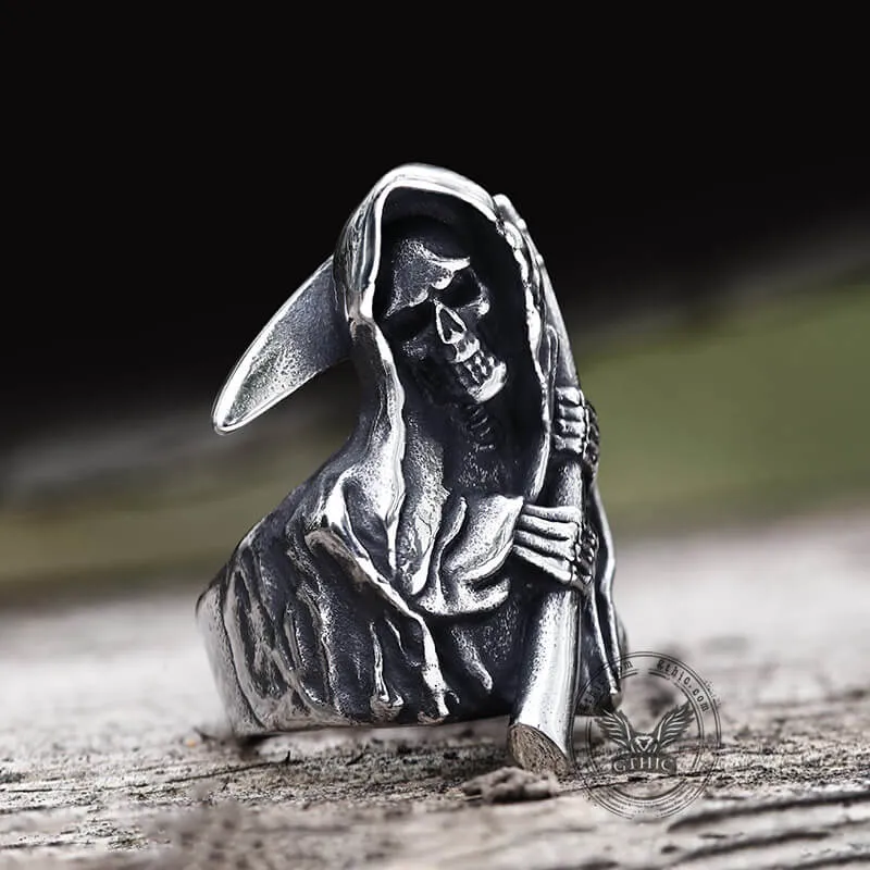 Death Reaper Stainless Steel Skull Ring