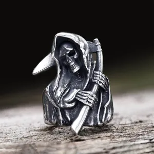 Death Reaper Stainless Steel Skull Ring