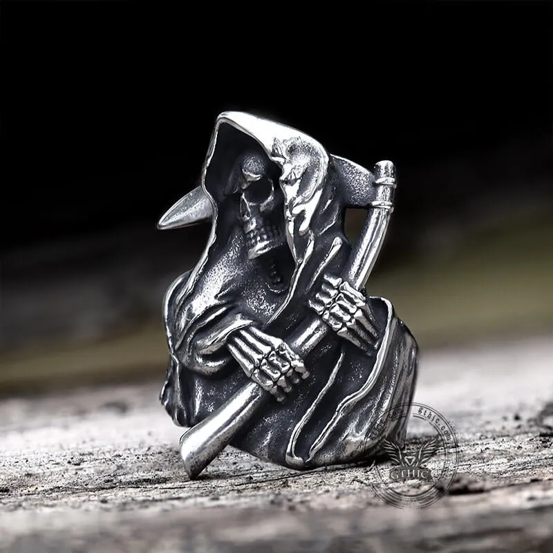 Death Reaper Stainless Steel Skull Ring