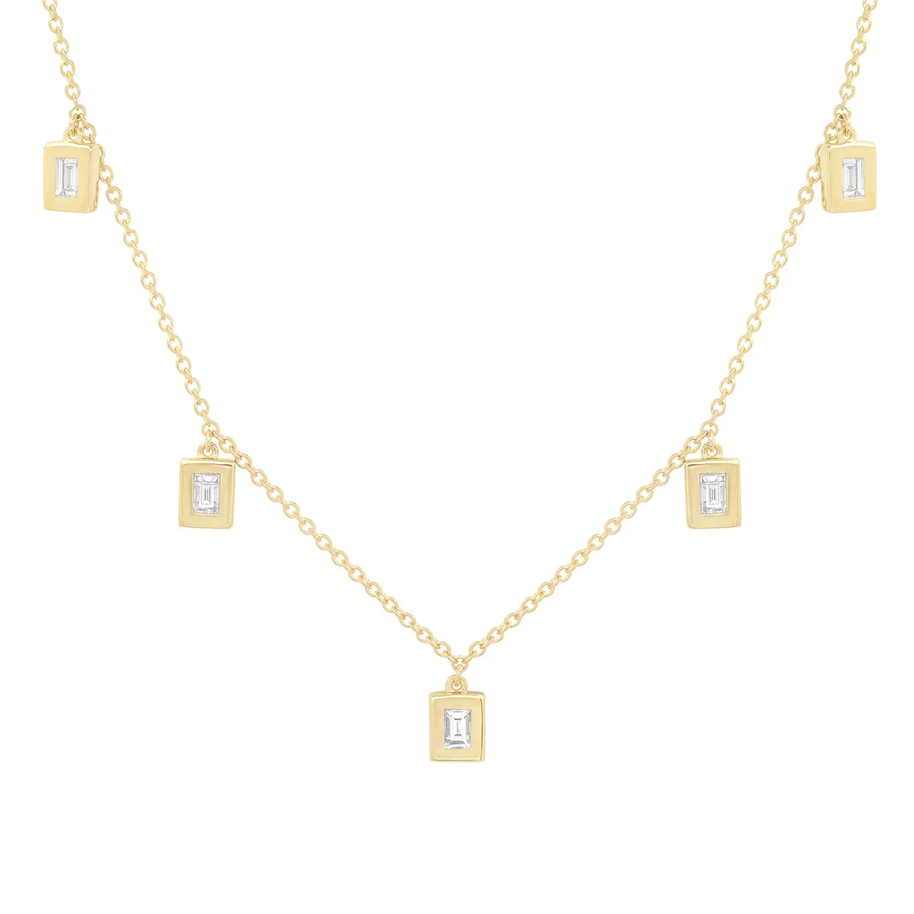 Diamond Baguette Drop Necklace