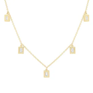 Diamond Baguette Drop Necklace