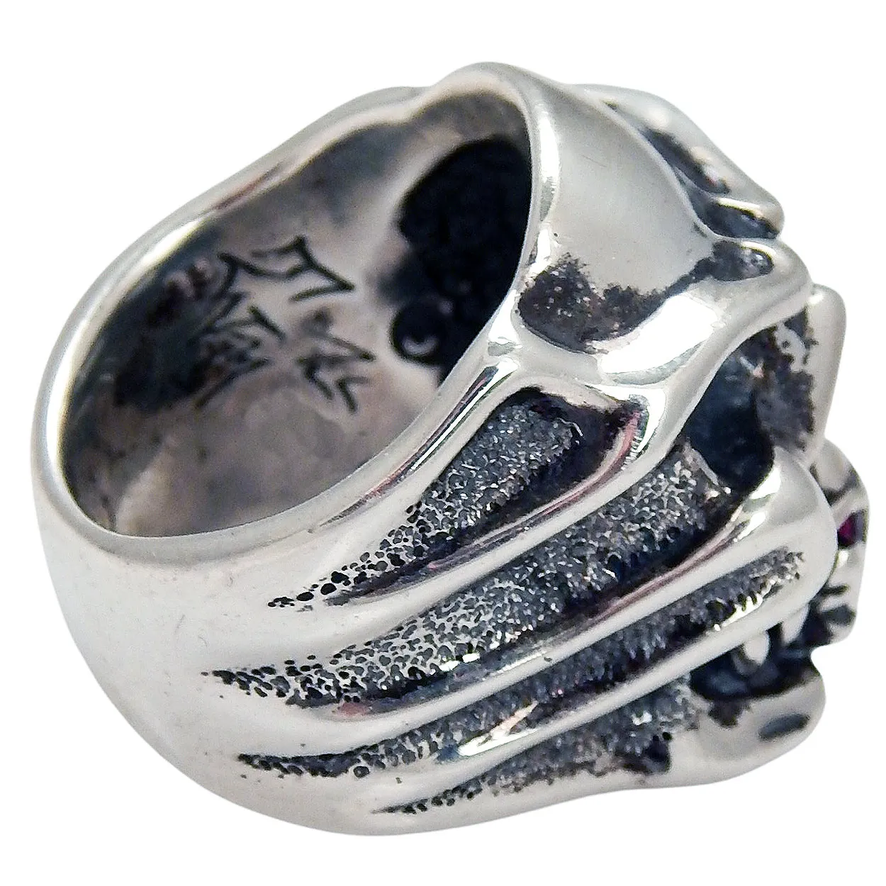 DOUBLE CROSS by Travis Walker - "CHOMPS SKULL" Ring with Small Chomps