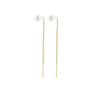 ELBA long chain pearl earrings gold-plated