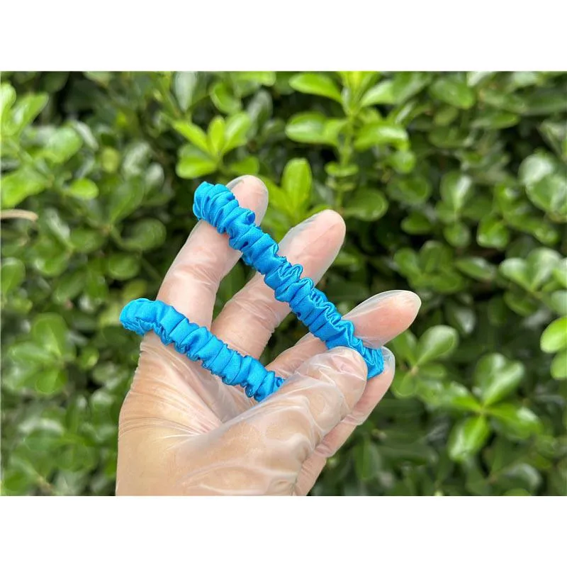 Electric blue silk scrunchies mini