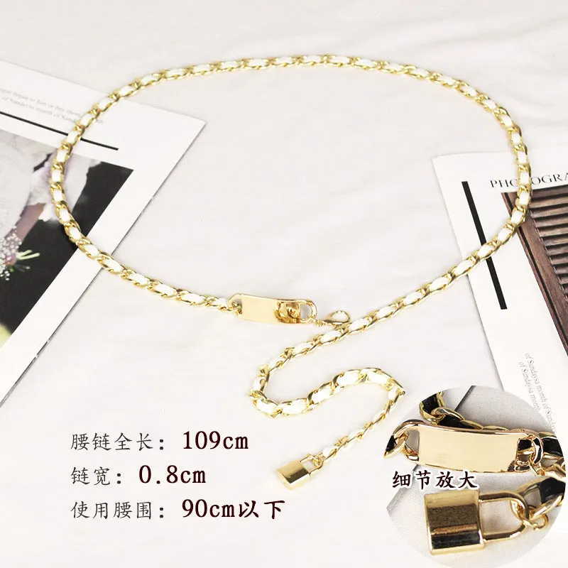 Elegant Clothing Thin Metal Chain Ornament Belts