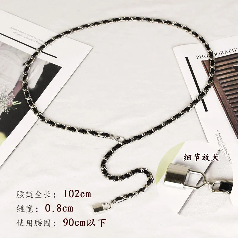 Elegant Clothing Thin Metal Chain Ornament Belts