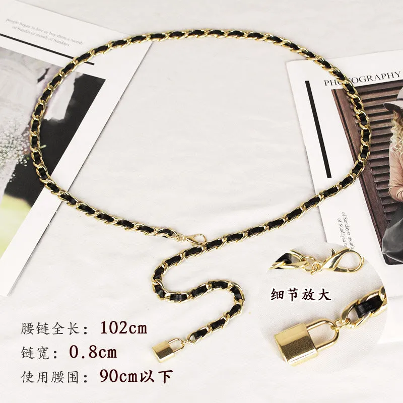 Elegant Clothing Thin Metal Chain Ornament Belts