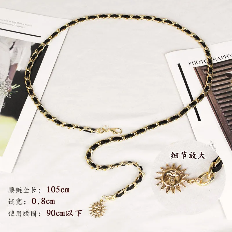 Elegant Clothing Thin Metal Chain Ornament Belts