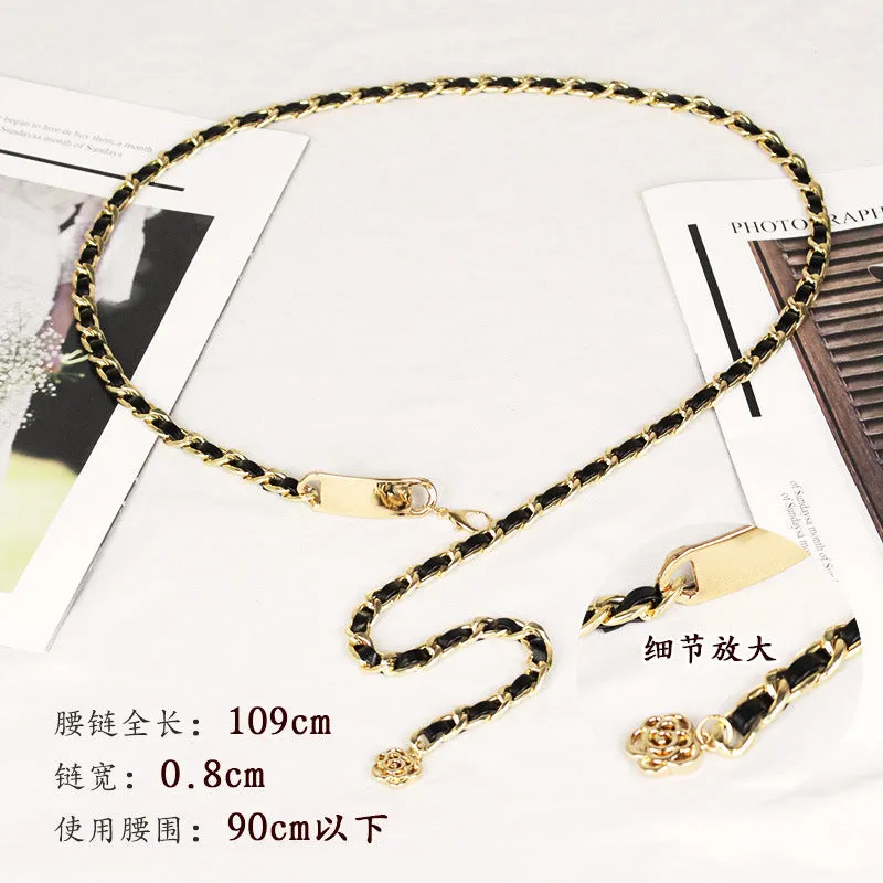 Elegant Clothing Thin Metal Chain Ornament Belts